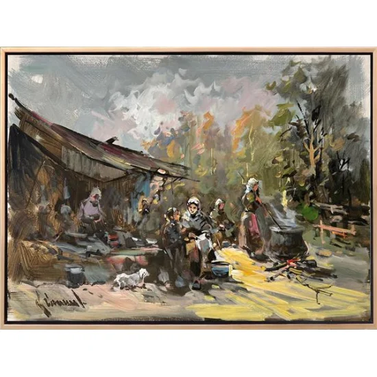 Yaylada İmece Yağlı Boya Tablosu