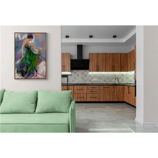 Yeşilli Kadın Yağlı Boya Tablosu