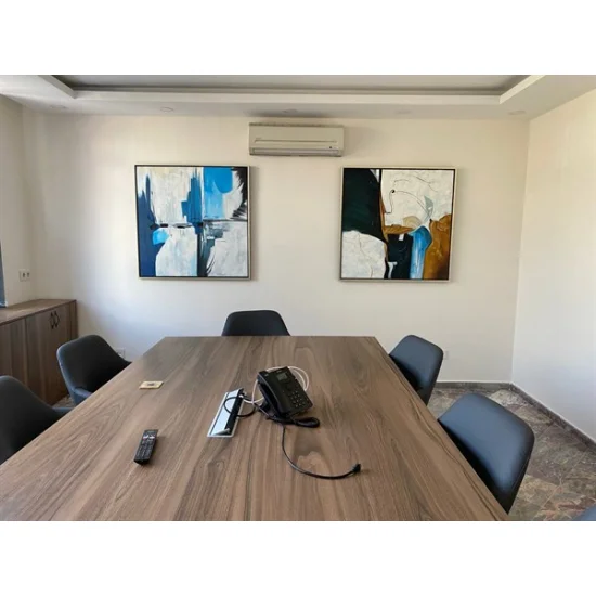 Bej Yeşil Minimalist Siparişe Özel Soyut Yağlı Boya Tablo