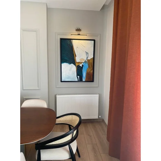 Bej Yeşil Minimalist Siparişe Özel Soyut Yağlı Boya Tablo