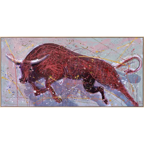 Kızgın Boğa Yağlı Boya Tablosu