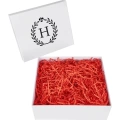 H Harfi Tasarımlı Kırmızı Kırpıklı Boş Hediye Kutusu