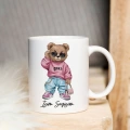 Kişiye Özel Cool Bear Tasarımlı Kupa Bardak