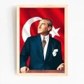 Atatürk Doğal Ahşap Çerçeveli Tablo