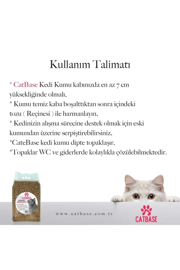 Topaklanan Doğal Çam Peleti Kedi Kumu ( 10 LİTRE / 4 KG )