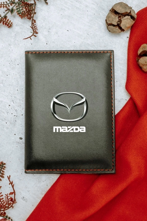 Mazda Logolu Ruhsat Kılıfı Termo Deri Ruhsat Kabı