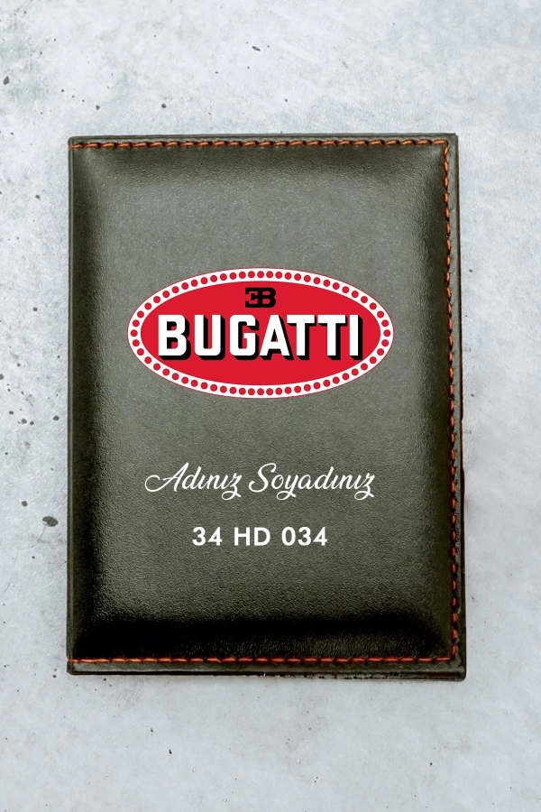 Bugatti Siyah Ruhsat Kılıfı Ruhsat Kabı