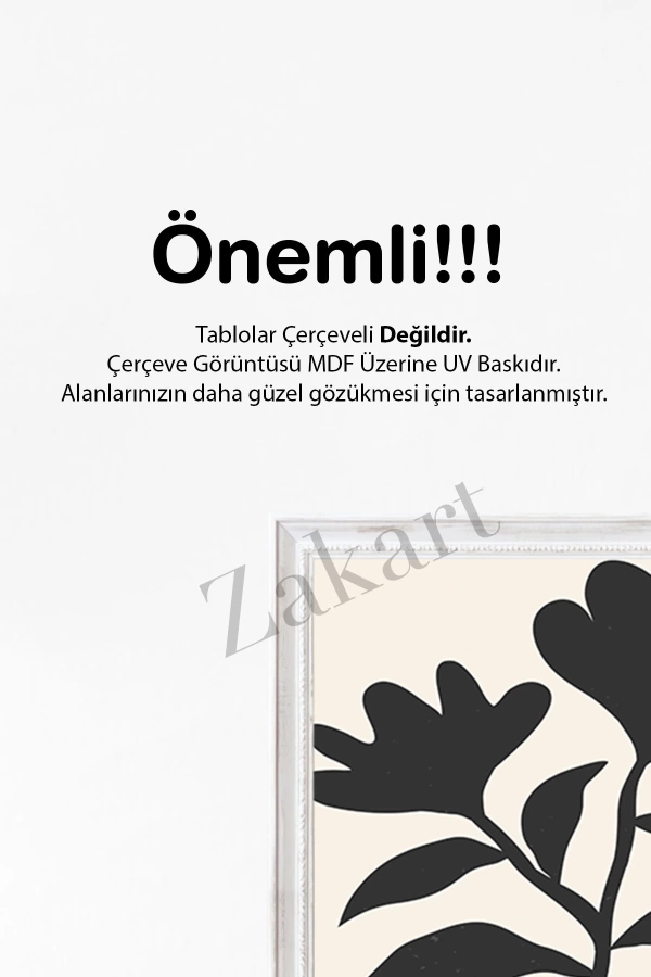 Soyut 3 Parça Çerçeve Görünümlü Mdf Tablo Seti