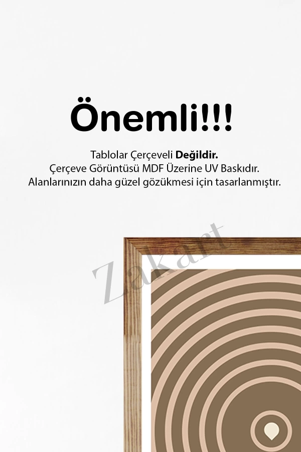 Soyut 3 Parça Çerçeve Görünümlü Mdf Tablo Seti