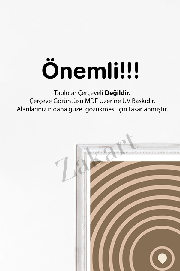 Soyut 3 Parça Çerçeve Görünümlü Mdf Tablo Seti