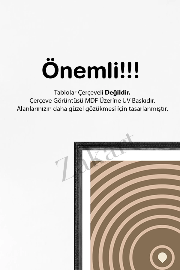 Soyut 3 Parça Çerçeve Görünümlü Mdf Tablo Seti