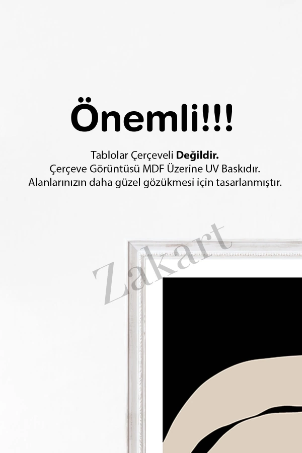 Soyut 3 Parça Çerçeve Görünümlü Mdf Tablo Seti