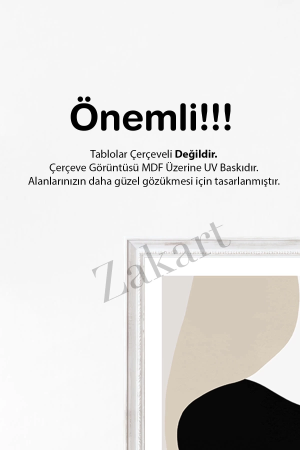 Soyut 3 Parça Çerçeve Görünümlü Mdf Tablo Seti