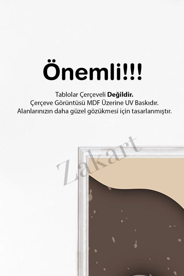 Soyut 3 Parça Çerçeve Görünümlü Mdf Tablo Seti