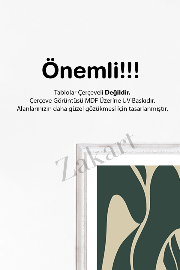 Soyut 3 Parça Çerçeve Görünümlü Mdf Tablo Seti