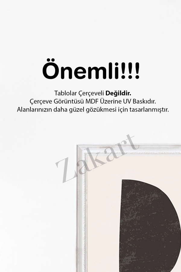 Soyut 3 Parça Çerçeve Görünümlü Mdf Tablo Seti