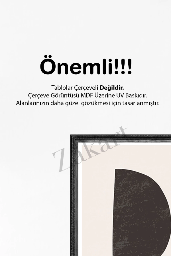 Soyut 3 Parça Çerçeve Görünümlü Mdf Tablo Seti