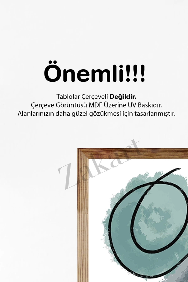 Soyut 3 Parça Çerçeve Görünümlü Mdf Tablo Seti