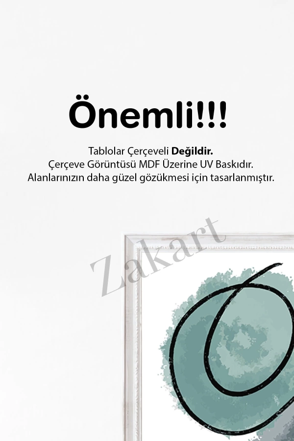 Soyut 3 Parça Çerçeve Görünümlü Mdf Tablo Seti