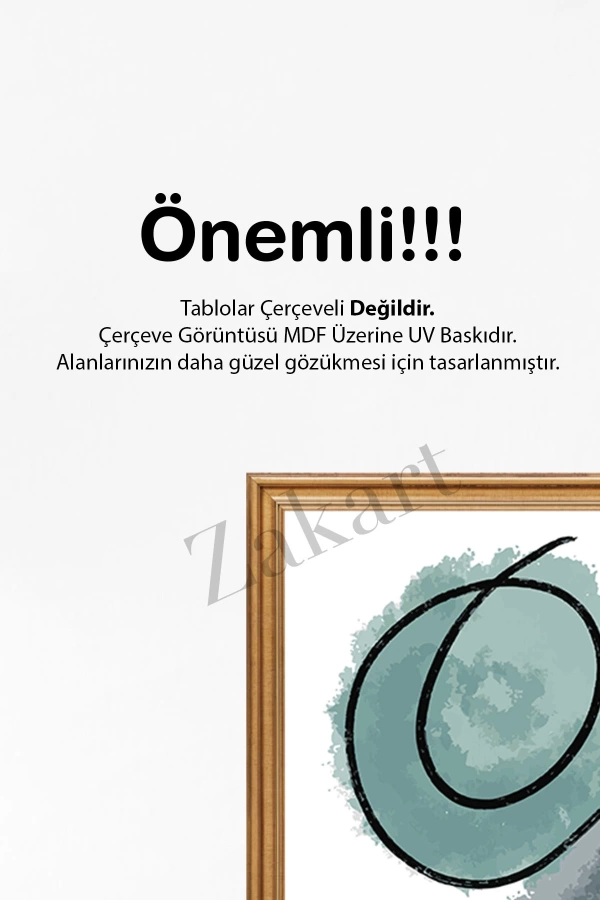 Soyut 3 Parça Çerçeve Görünümlü Mdf Tablo Seti