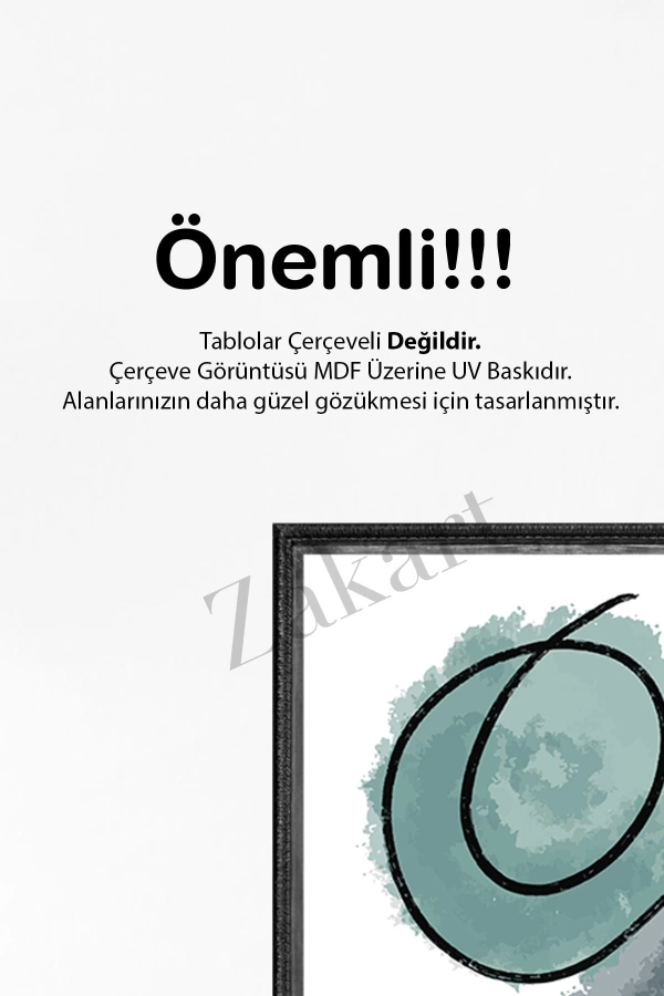 Soyut 3 Parça Çerçeve Görünümlü Mdf Tablo Seti