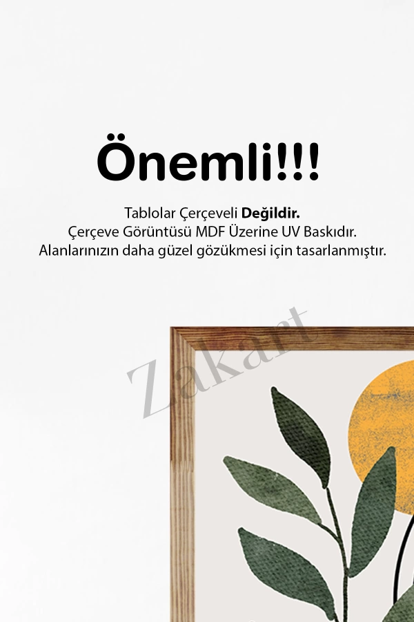 Soyut 3 Parça Çerçeve Görünümlü Mdf Tablo Seti