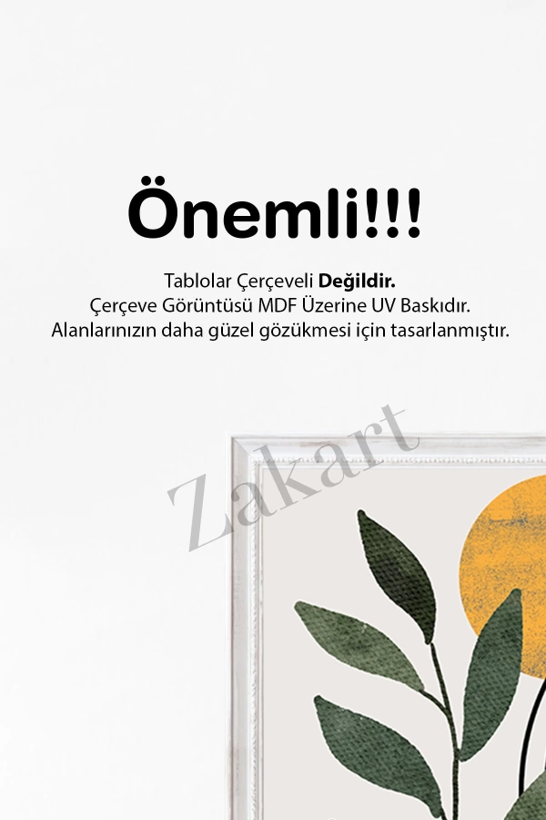 Soyut 3 Parça Çerçeve Görünümlü Mdf Tablo Seti