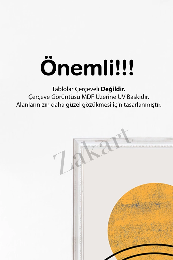 Soyut 3 Parça Çerçeve Görünümlü Mdf Tablo Seti