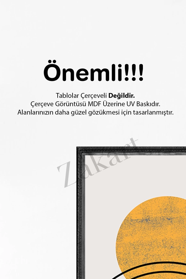 Soyut 3 Parça Çerçeve Görünümlü Mdf Tablo Seti