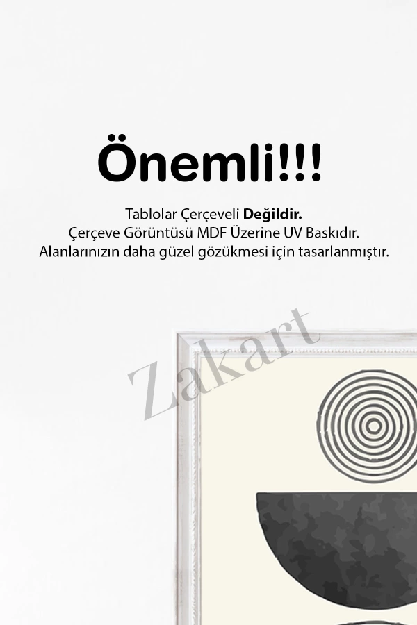 Soyut 3 Parça Çerçeve Görünümlü Mdf Tablo Seti