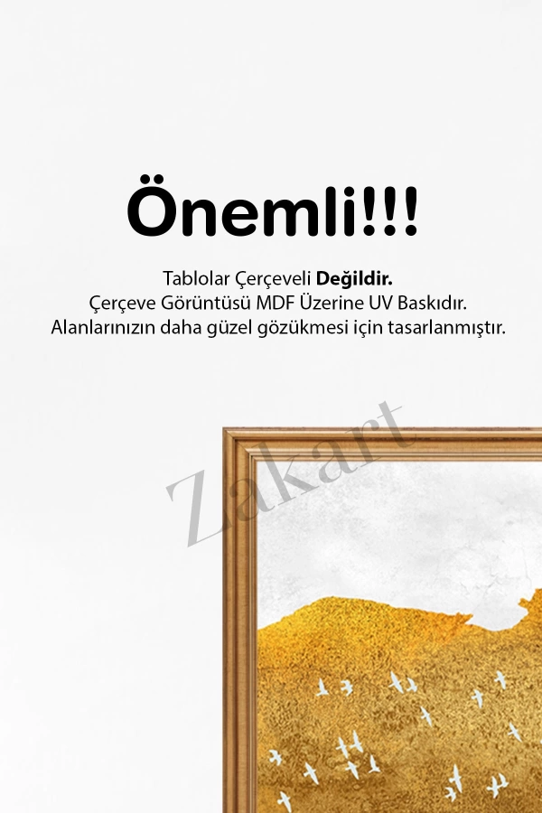 Soyut 3 Parça Çerçeve Görünümlü Mdf Tablo Seti