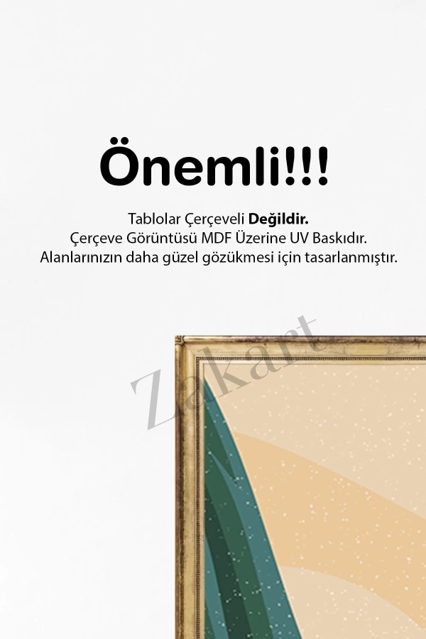 Soyut 3 Parça Çerçeve Görünümlü Mdf Tablo Seti