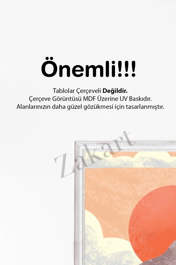 Soyut 3 Parça Çerçeve Görünümlü Mdf Tablo Seti