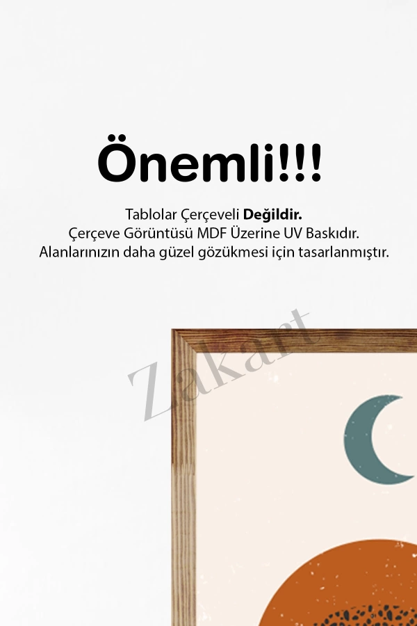 Soyut 3 Parça Çerçeve Görünümlü Mdf Tablo Seti