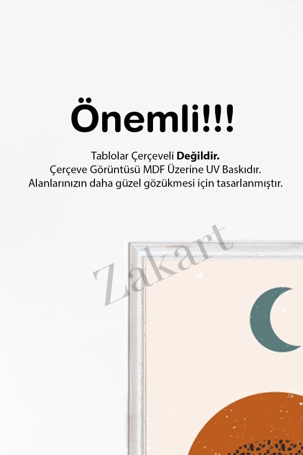 Soyut 3 Parça Çerçeve Görünümlü Mdf Tablo Seti