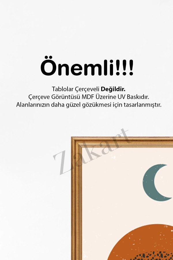 Soyut 3 Parça Çerçeve Görünümlü Mdf Tablo Seti