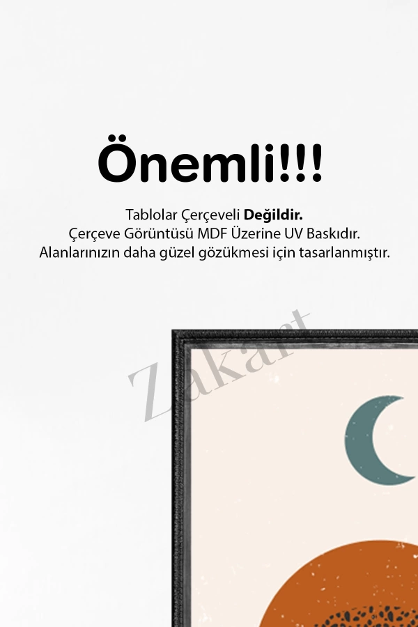 Soyut 3 Parça Çerçeve Görünümlü Mdf Tablo Seti