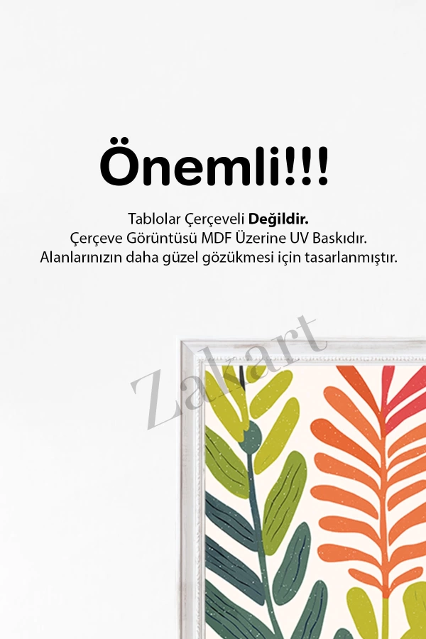 Soyut 3 Parça Çerçeve Görünümlü Mdf Tablo Seti