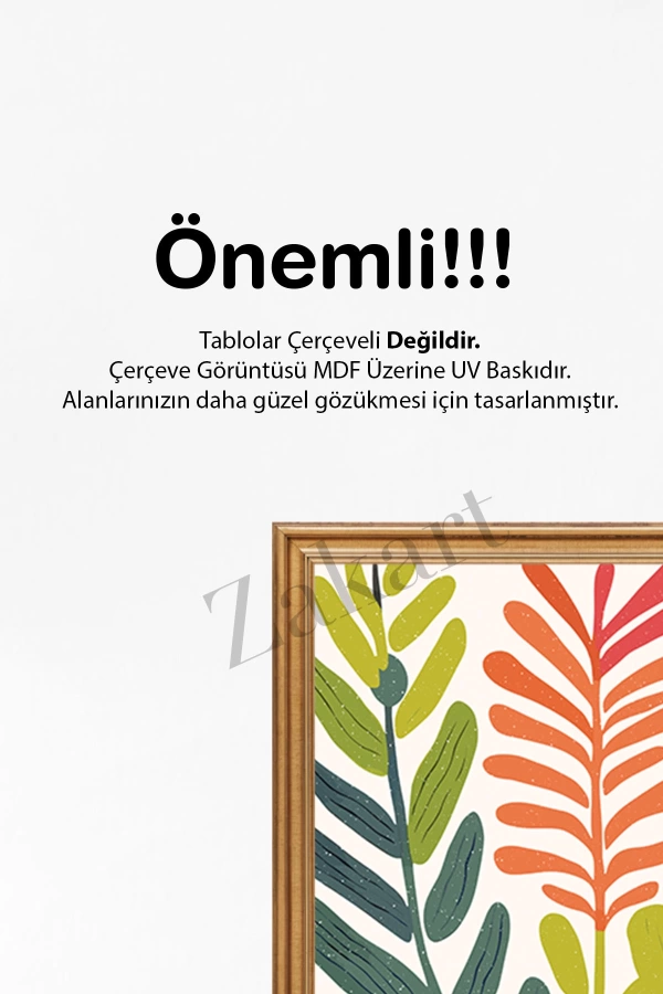 Soyut 3 Parça Çerçeve Görünümlü Mdf Tablo Seti