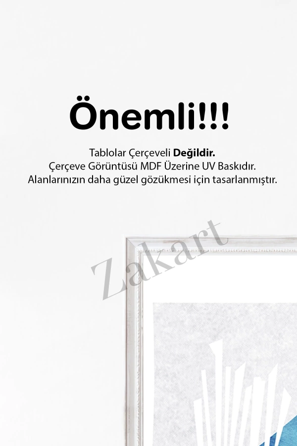 Soyut 3 Parça Çerçeve Görünümlü Mdf Tablo Seti