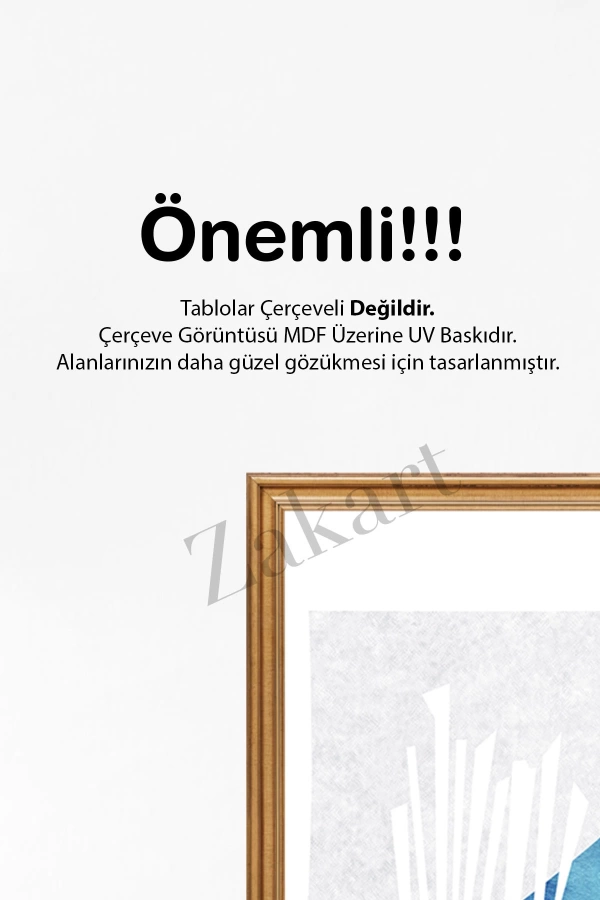 Soyut 3 Parça Çerçeve Görünümlü Mdf Tablo Seti