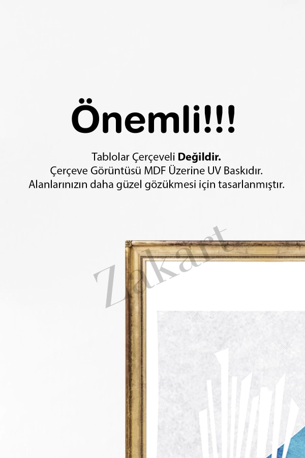 Soyut 3 Parça Çerçeve Görünümlü Mdf Tablo Seti