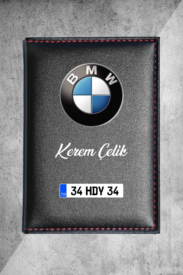 Kişiye Özel BMW Logolu Termo Deri Ruhsat Kabı