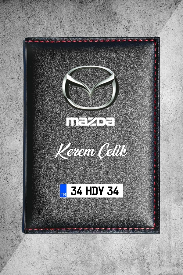 Kişiye Özel Mazda Logolu Termo Deri Ruhsat Kabı