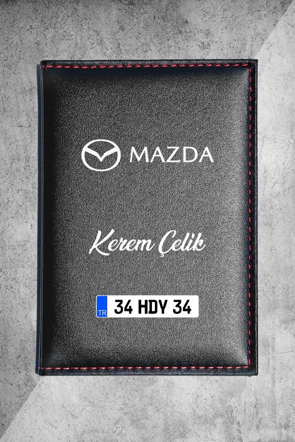 Kişiye Özel Mazda Logolu Termo Deri Ruhsat Kabı