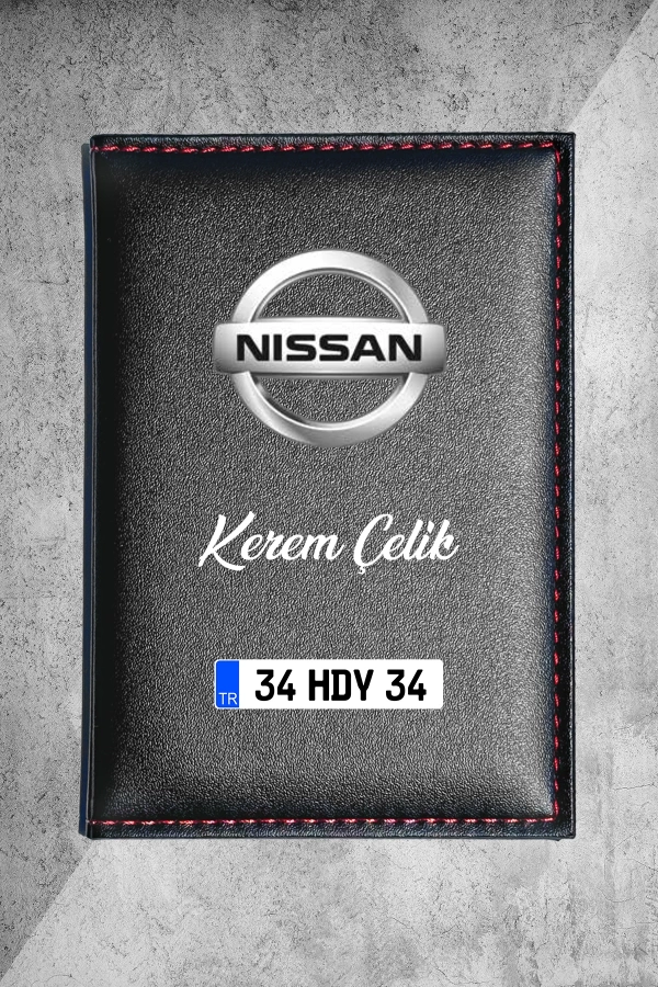 Kişiye Özel Nissan Logolu Termo Deri Ruhsat Kabı