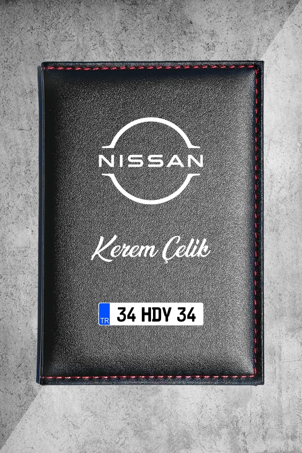 Kişiye Özel Nissan Logolu Termo Deri Ruhsat Kabı