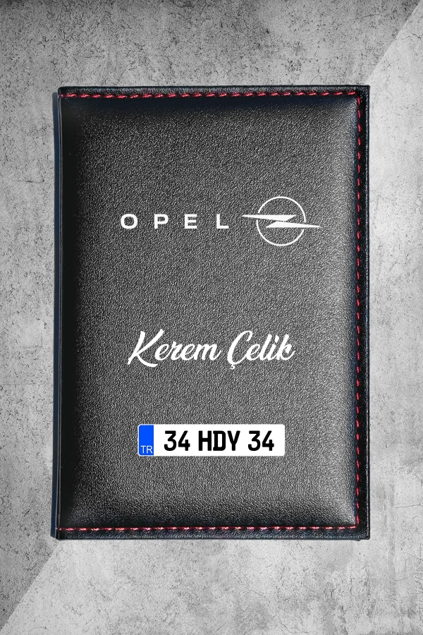 Kişiye Özel Opel Logolu Termo Deri Ruhsat Kabı