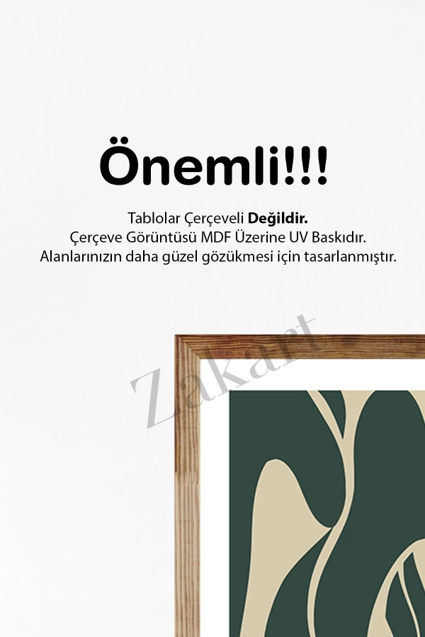 Soyut 3 Parça Çerçeve Görünümlü Mdf Tablo Seti