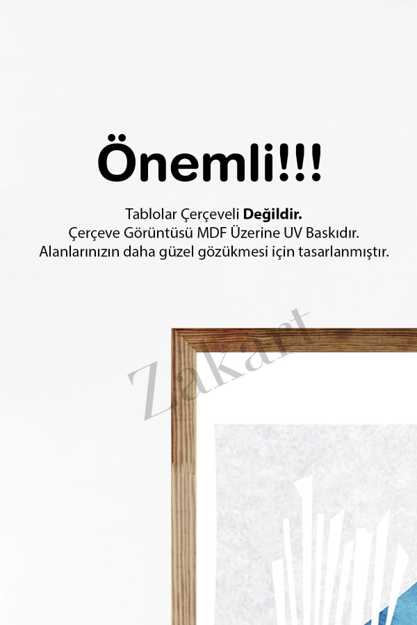 Soyut 3 Parça Çerçeve Görünümlü Mdf Tablo Seti